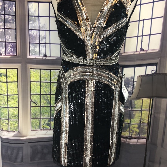 Aidan Mattox size 0 MSRP $395 sequined party dress - Picture 2 of 16